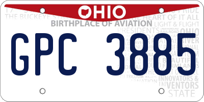 OH license plate GPC3885