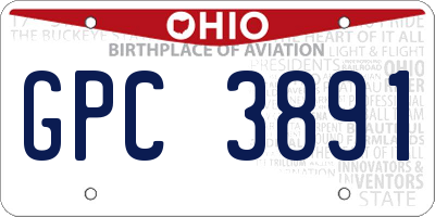 OH license plate GPC3891