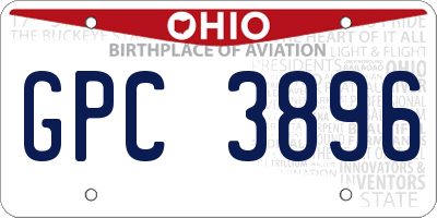 OH license plate GPC3896