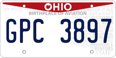 OH license plate GPC3897