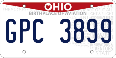 OH license plate GPC3899