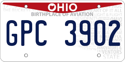 OH license plate GPC3902