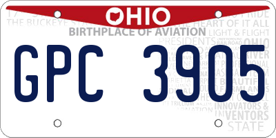 OH license plate GPC3905
