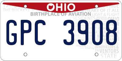 OH license plate GPC3908