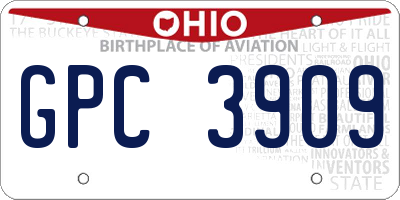 OH license plate GPC3909