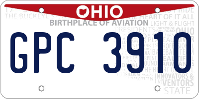 OH license plate GPC3910
