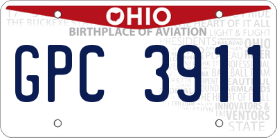 OH license plate GPC3911