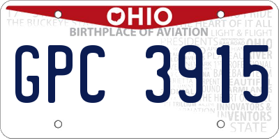 OH license plate GPC3915