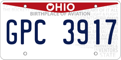 OH license plate GPC3917