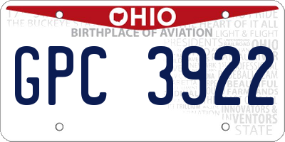 OH license plate GPC3922
