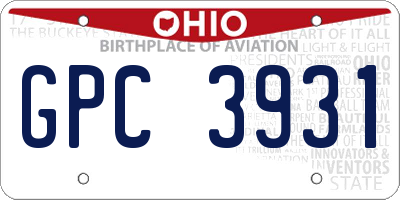 OH license plate GPC3931