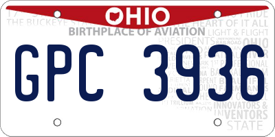 OH license plate GPC3936