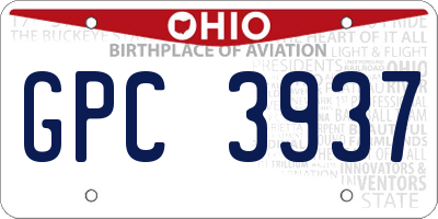 OH license plate GPC3937