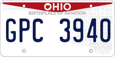 OH license plate GPC3940