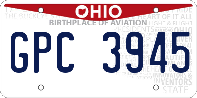 OH license plate GPC3945