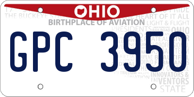 OH license plate GPC3950