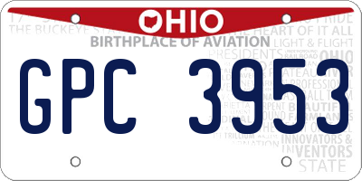 OH license plate GPC3953