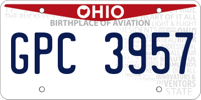 OH license plate GPC3957