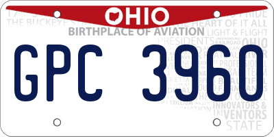 OH license plate GPC3960