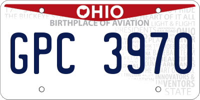 OH license plate GPC3970