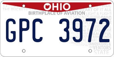 OH license plate GPC3972