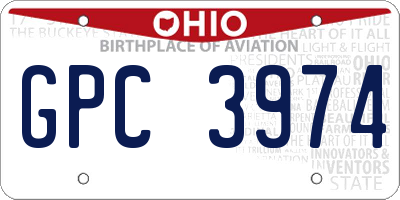 OH license plate GPC3974