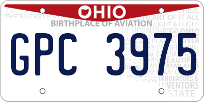OH license plate GPC3975