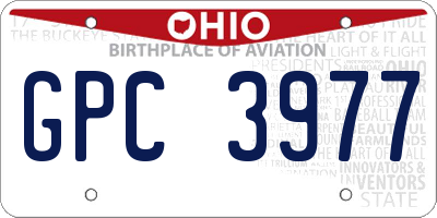 OH license plate GPC3977