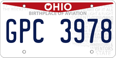 OH license plate GPC3978