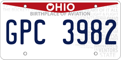 OH license plate GPC3982