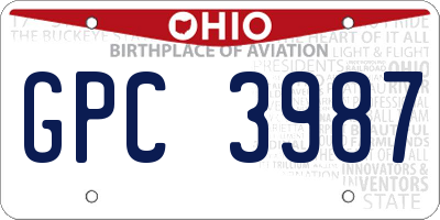 OH license plate GPC3987