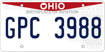 OH license plate GPC3988