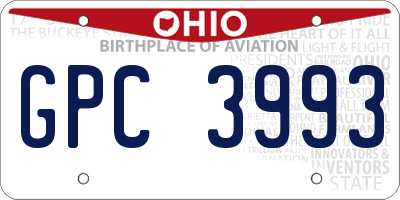 OH license plate GPC3993