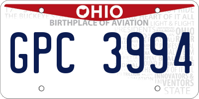 OH license plate GPC3994