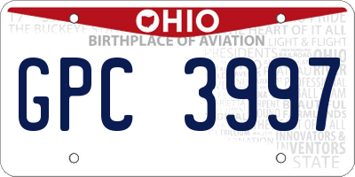 OH license plate GPC3997