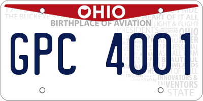 OH license plate GPC4001