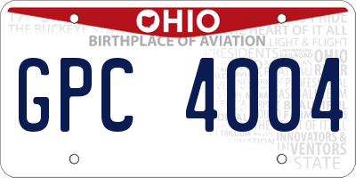OH license plate GPC4004