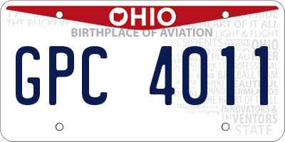 OH license plate GPC4011