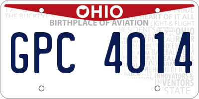 OH license plate GPC4014