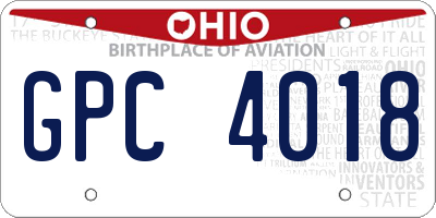 OH license plate GPC4018