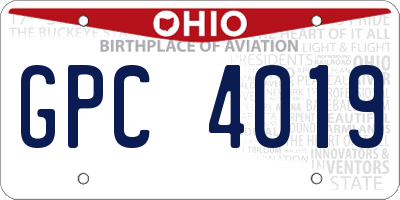 OH license plate GPC4019