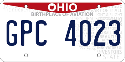 OH license plate GPC4023