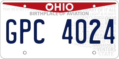 OH license plate GPC4024