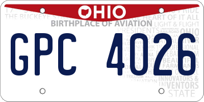 OH license plate GPC4026