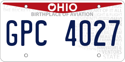 OH license plate GPC4027