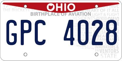 OH license plate GPC4028