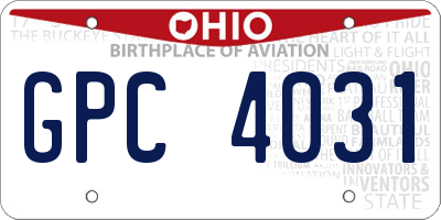 OH license plate GPC4031