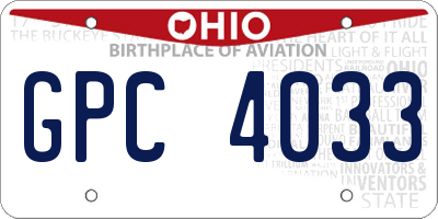 OH license plate GPC4033