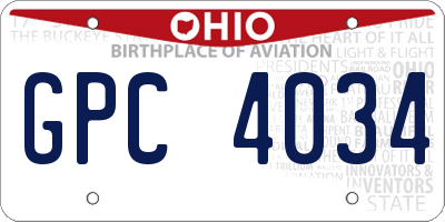 OH license plate GPC4034