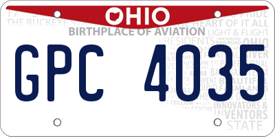OH license plate GPC4035